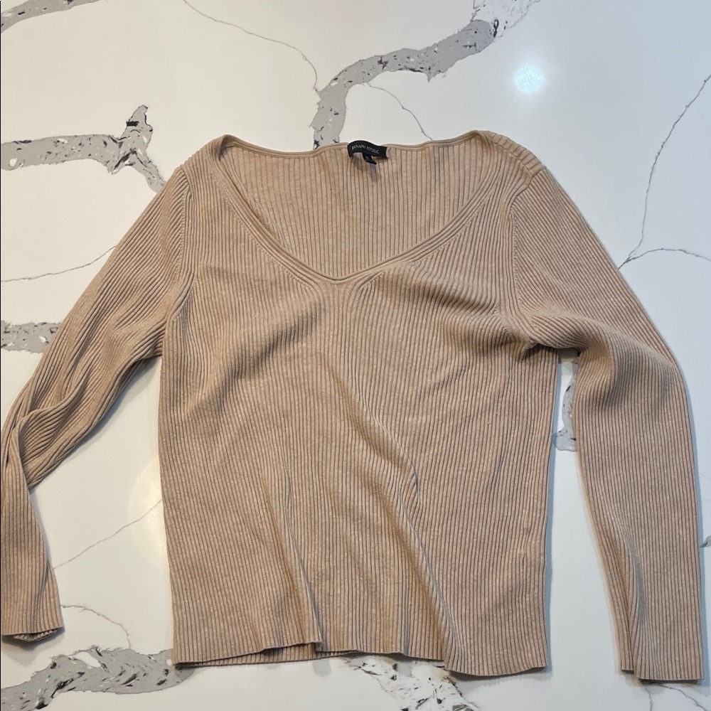 Banana republic Beige Ribbed Knit Sweater